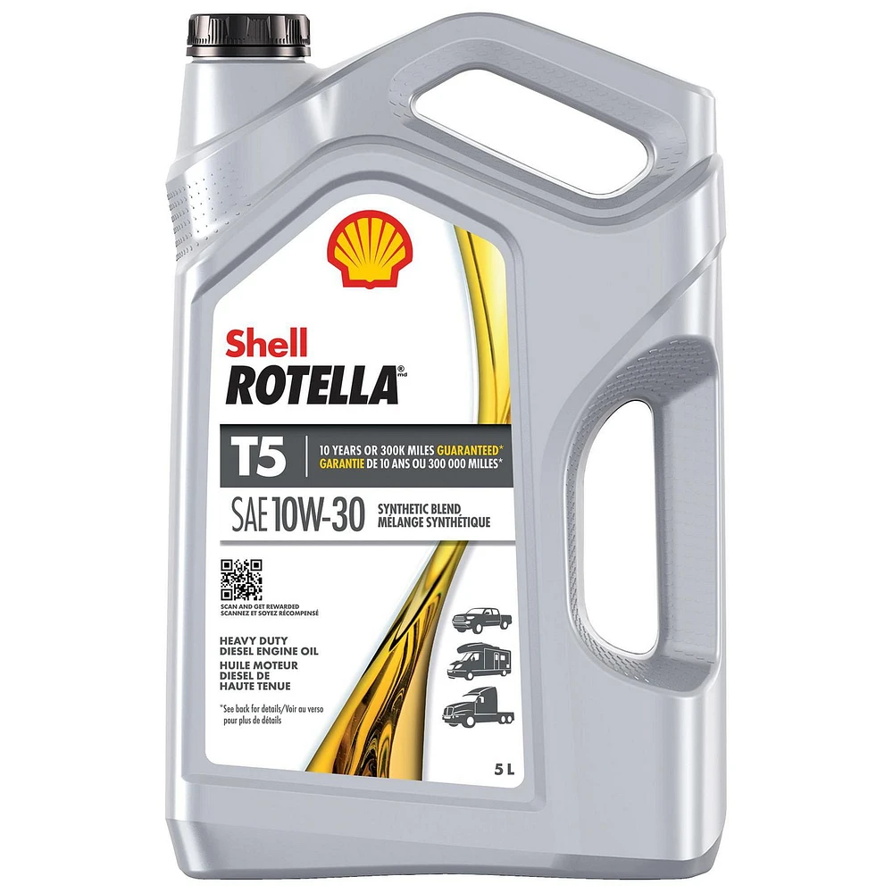 L'huile de moteur diesel Rotella T5 10W30 de Shell