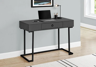 Monarch Specialties Computer Desk, Home Office, Laptop, Storage Drawers, 42"l, Work, Metal, Laminate, Grey, Black, Contemporary, Modern