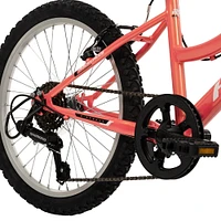 Huffy Rock Creek 20-inch Girls’ 6-speed Mountain Bike, Pink, 5-9 years old