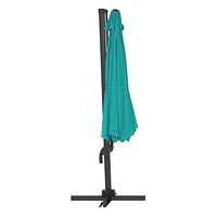 Parasol de patio CorLiving de luxe durable de 3,5 m, inclinable et rotatif