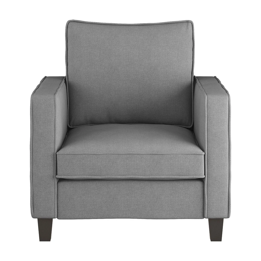 Ensemble de fauteuil d'appoint et repose-pieds rembourrés d'apparence lin Georgia