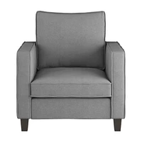 Ensemble de fauteuil d'appoint et repose-pieds rembourrés d'apparence lin Georgia