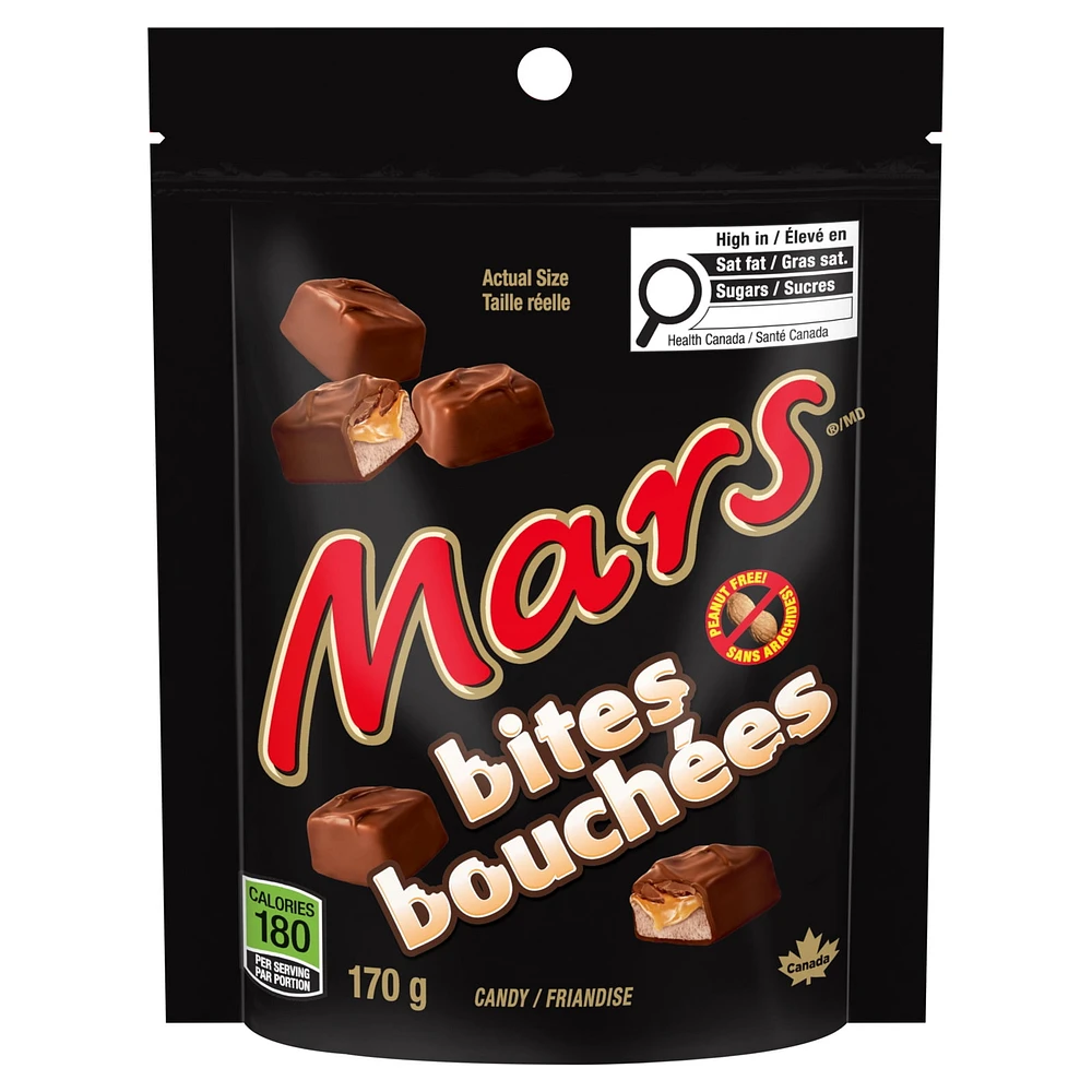 MARS, Peanut Free Chocolate Candy Bites, Bag, 170g, MARS BITES SUP