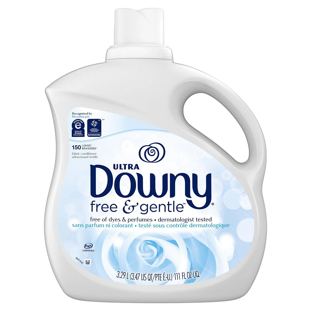 Downy Ultra Free & Gentle Laundry Liquid Fabric Softener (Fabric Conditioner), Hypoallergenic, 3.29L
