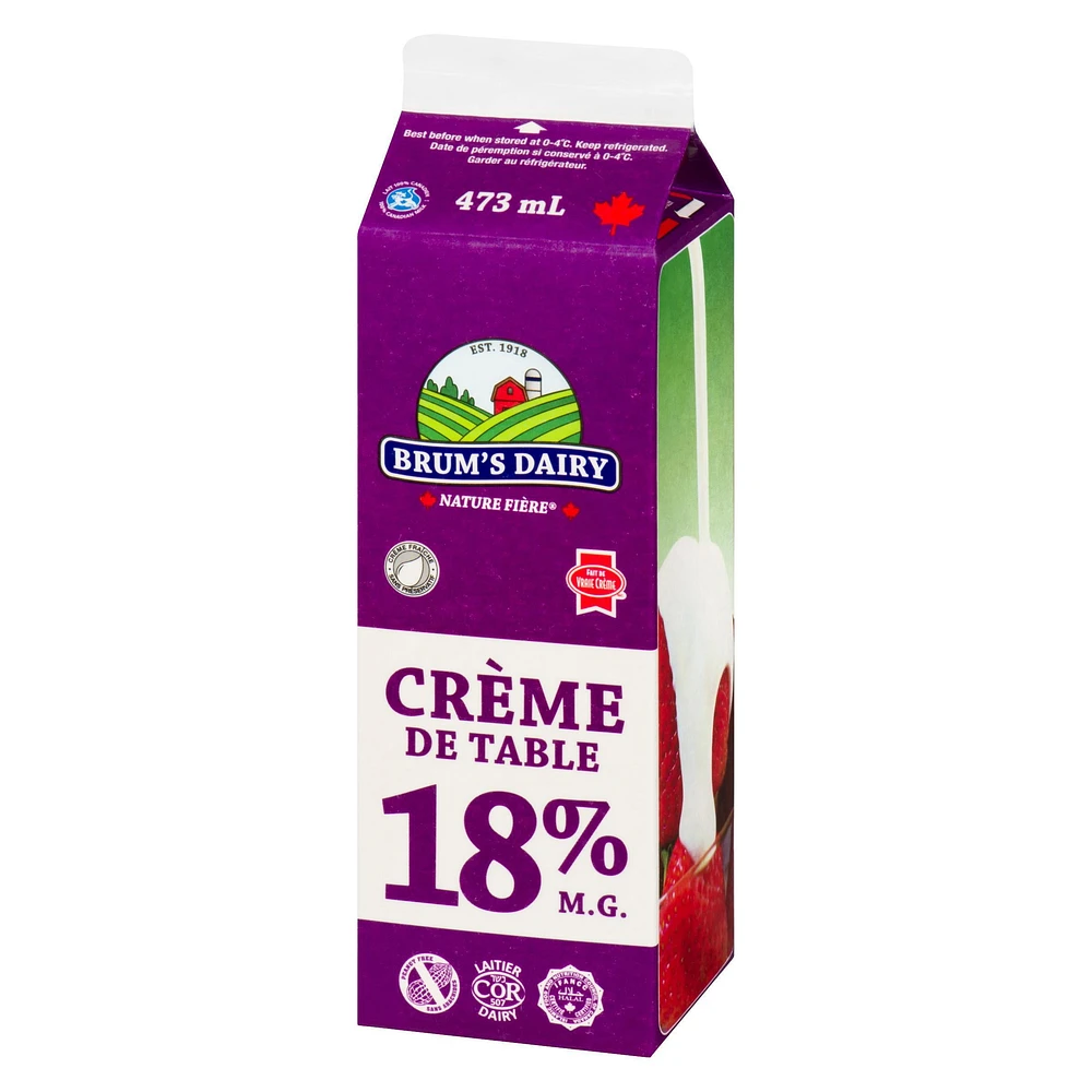 Crème de table à 18 % M.G. de Brum's Carton de 500 ml