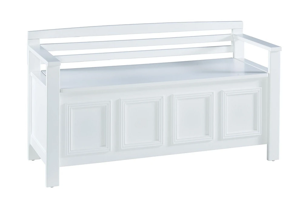 Niles White Storage Bench