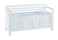 Niles White Storage Bench