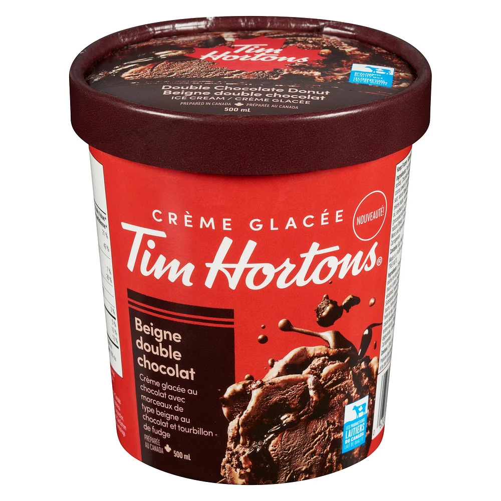 Tim Hortons Double Chocolate Donut Ice Cream 500mL, Made with 100% Canadian Dairy