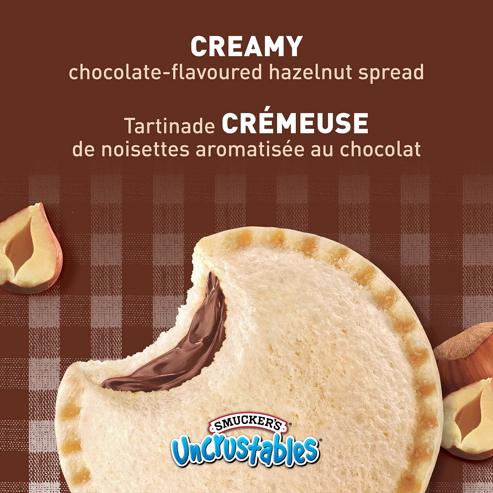 Smucker's Uncrustables Sandwich à la Tartinade de Noisettes Aromatisée au Chocolat, congelé, paquet de 10, 52g SM 52G UNCR CHO HZT SW 10PK