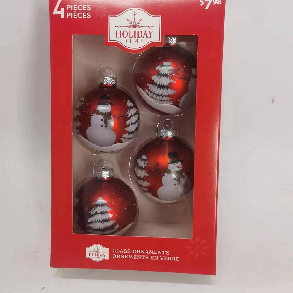 Holiday Time Ornement en verre bonhomme de neige 65 mm x 4 carats