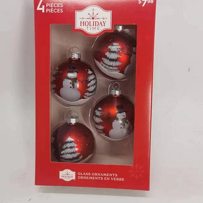 Holiday Time Ornement en verre bonhomme de neige 65 mm x 4 carats