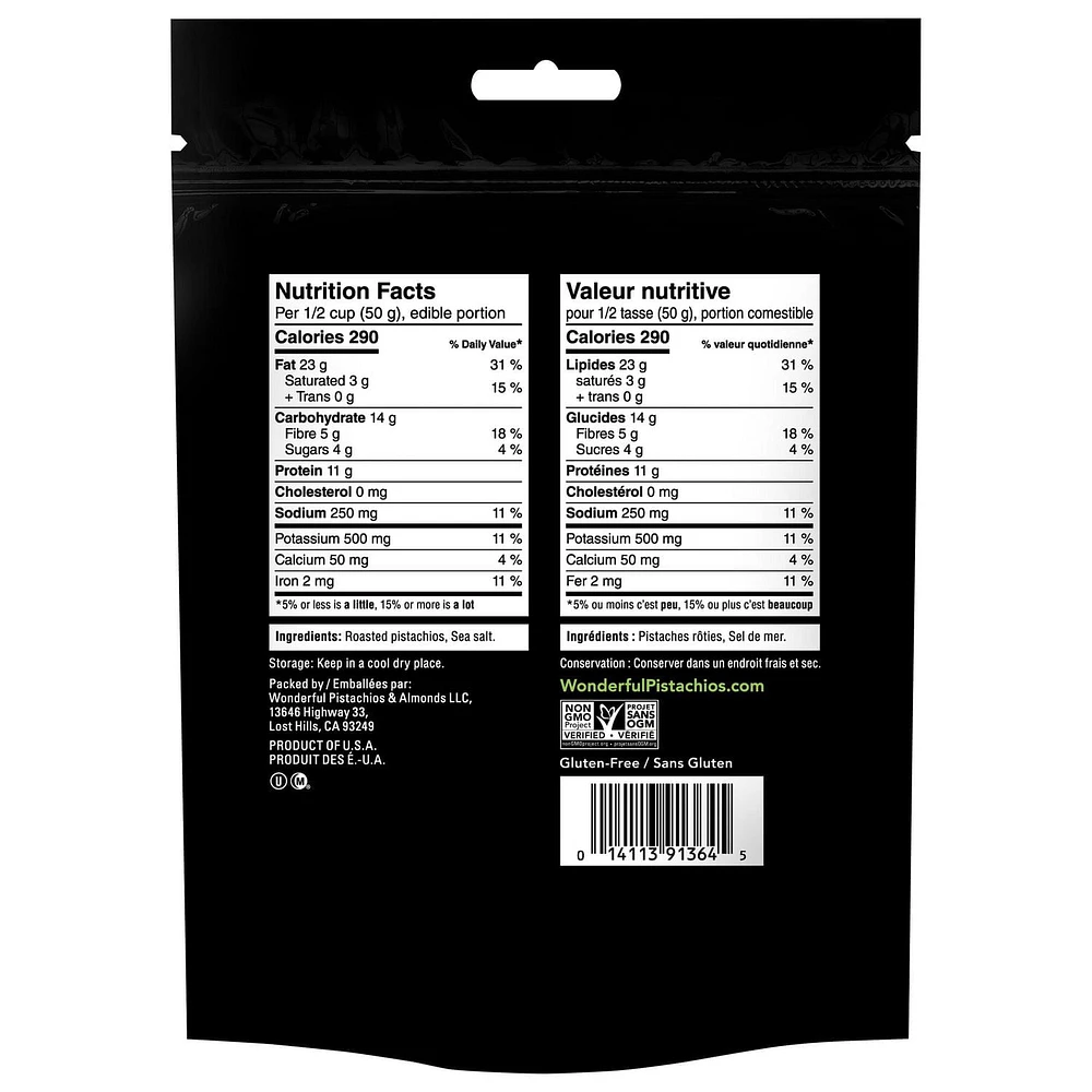 Pistaches rôties et salées de Wonderful Pistaches, 200 g 200g Pistaches rôties salées