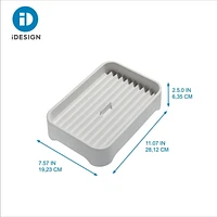 Organisateur gris iDesign Eco rainuré en plastique recyclé sans BPA – 7,6" x 11,1" x 2,5"