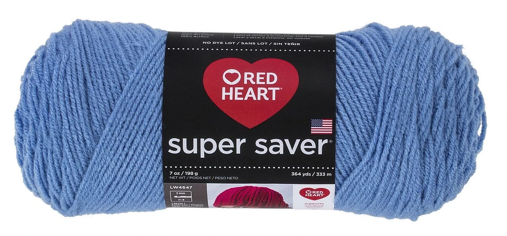 Red Heart® Super Saver® Yarn, Solid, Acrylic #4 Medium, 7oz/198g, 364 Yards, Durable yarn