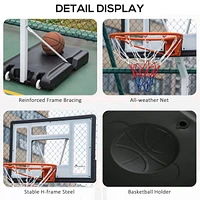 Soozier Support mobile de basket-ball Cerceau de basket-ball avec hauteur réglable