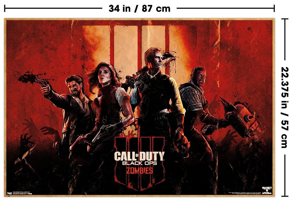 Call of Duty: Black Ops 4 - Zombie Key Art Wall Poster, 22.375" x 34"