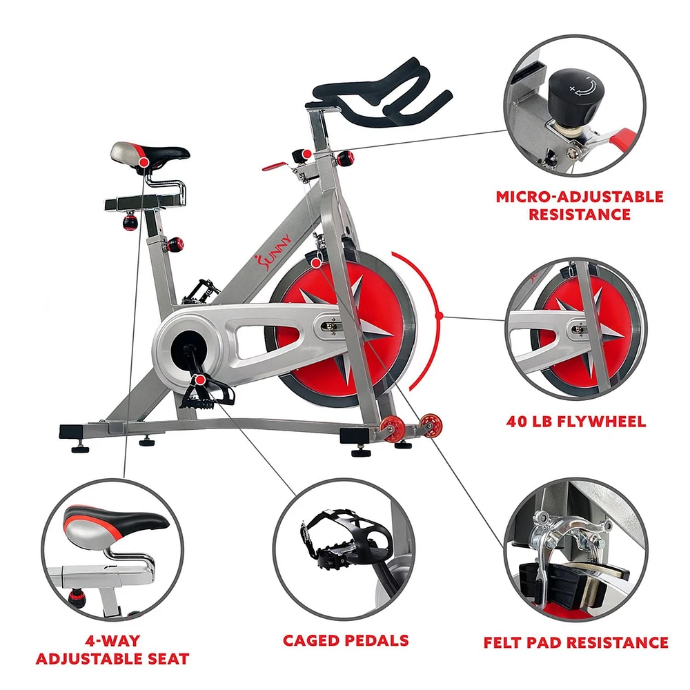 Sunny Health & Fitness SF-B901 PRO Indoor Cycling Bike