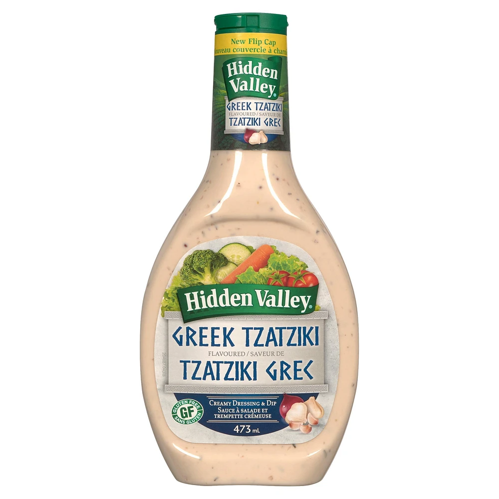 Hidden Valley Greek Tzatziki Creamy Dressing & Dip, Put together a quick, easy dinner anytime when you're stocked up with this Hidden Valley Greek Tzatziki Dressing,, 473ml