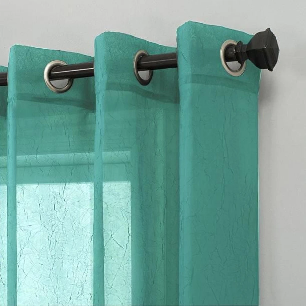 SUN TEXTILE BROYÉ GROMMET RIDEAU VOILE TRANSPARENT