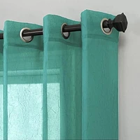SUN TEXTILE BROYÉ GROMMET RIDEAU VOILE TRANSPARENT