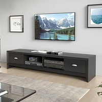 CorLiving Lakewood Modern Black Engineered Wood TV Stand with Drawers for TVs up to 85"