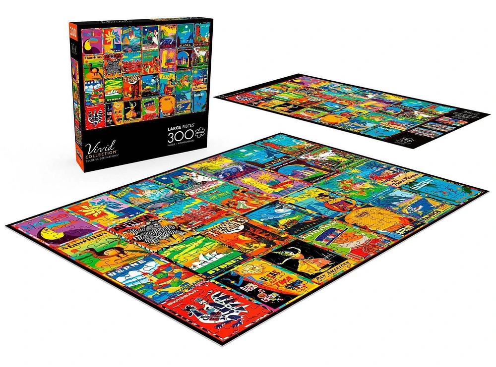Buffalo Games - Le puzzle Vivid Collection - Colorful Destinations - en 300 pièces