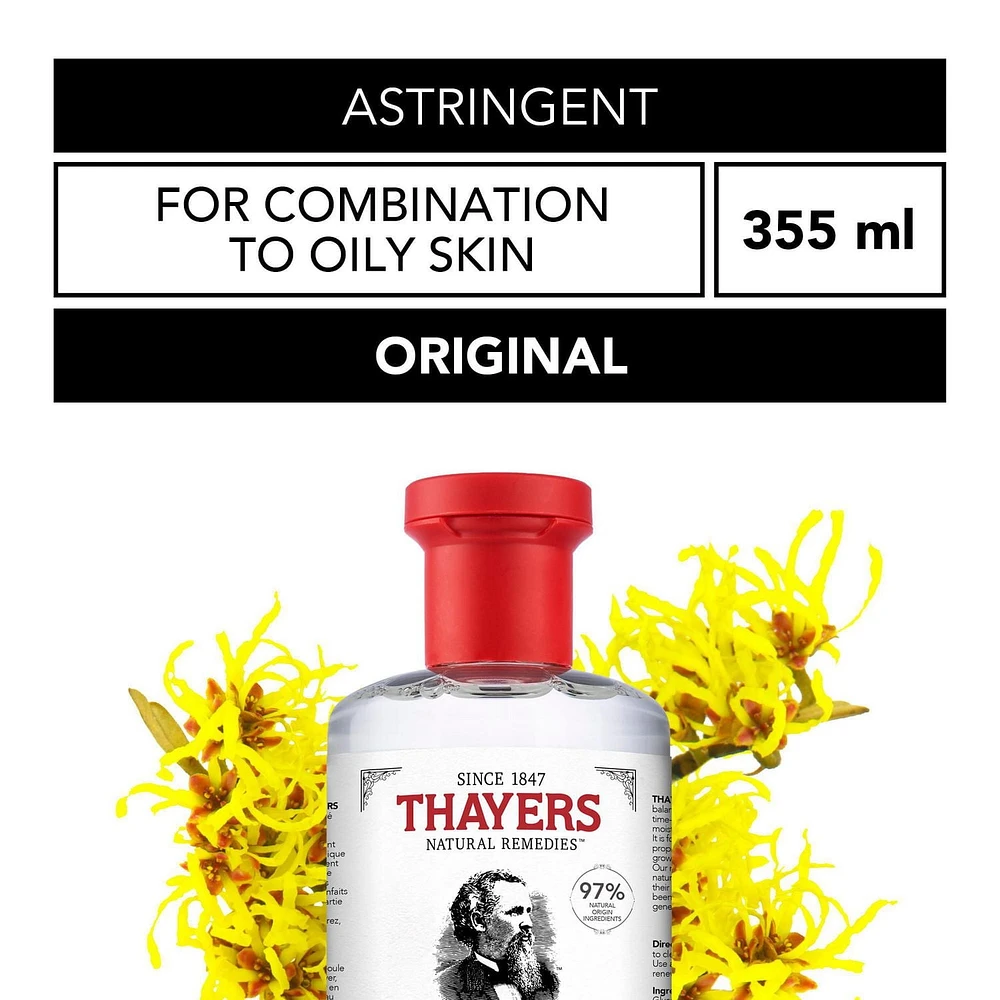 THAYERS Astringent Original formule à l'hamamélis et à l'aloès 355ml Astringent pour le visage