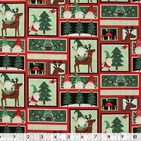 Tissu au mètre en coton Fabric Creations: Gnome Pour Noël Multicolore - 107 cm (42") wide