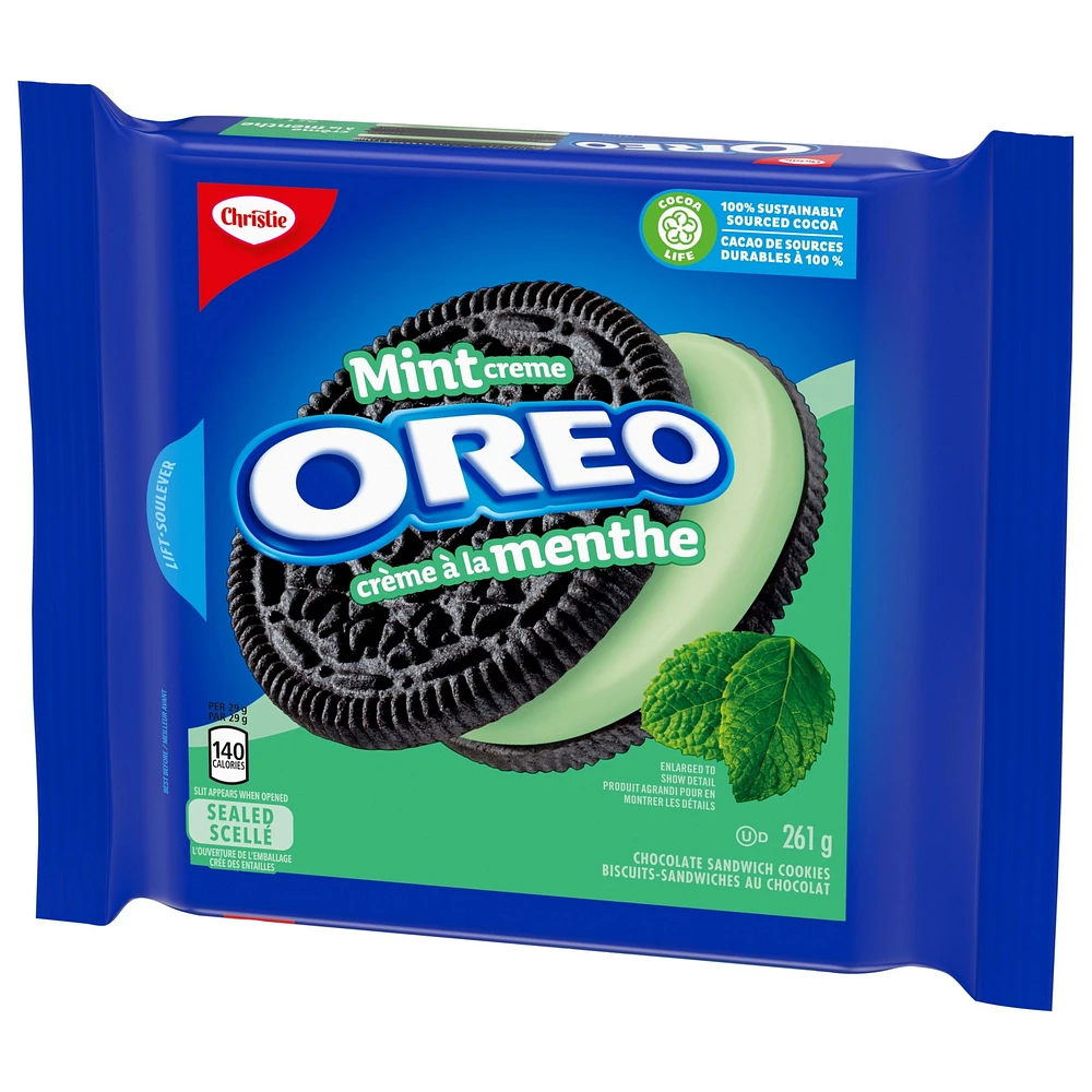 Biscuits-Sandwiches Oreo Crème À La Menthe, 1 Emballage Refermable De 261 g