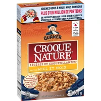 Quaker Céréales granola Croque Nature Légères et croustillantes Saveur Miel et noix 400g