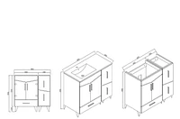 American Imaginations 61.5-in. W Wall Mount White Vanity Set For 3H8-in. Drilling Beige Top White UM Sink AI-18127