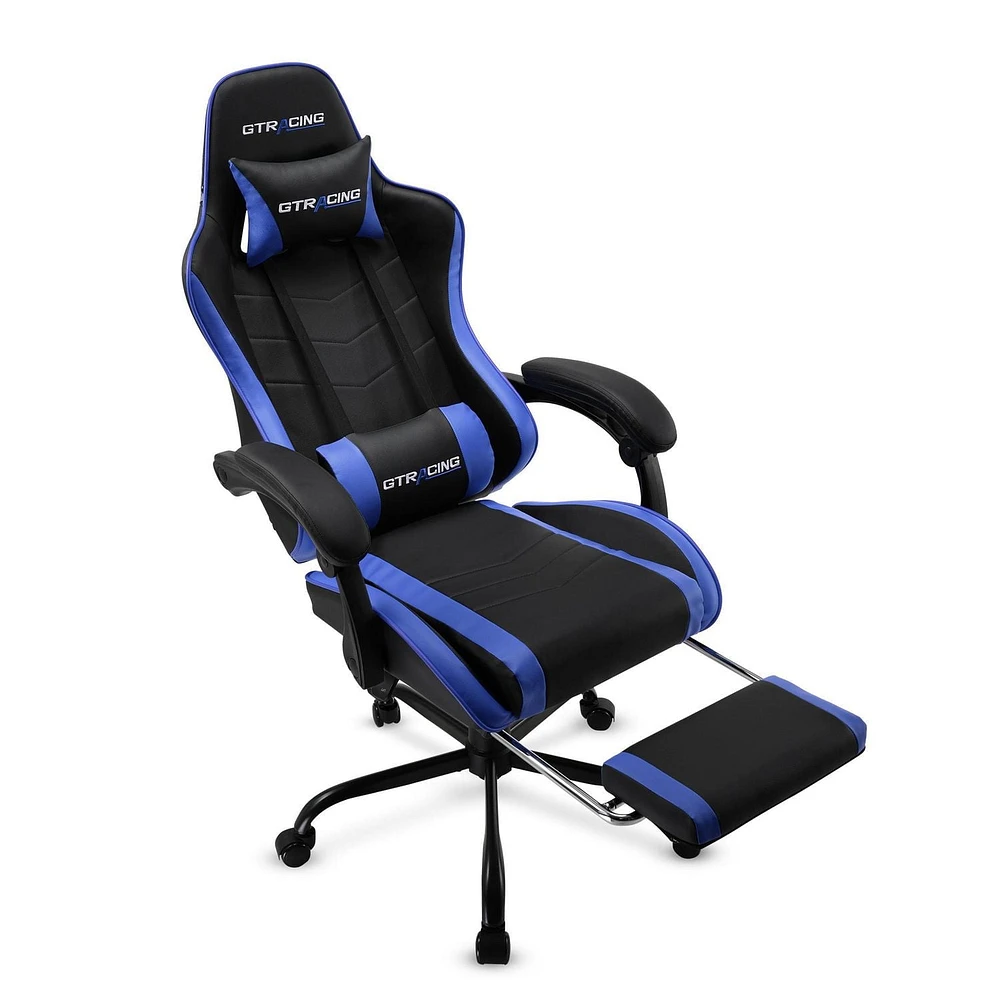 Chaise de jeu ergonomique GTRACING GTWD-200 avec coussins réglables et repose-pieds