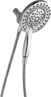 Pomme de douche et douchette à main Peerless 2-en-1 à 4 réglages en chrome Douche 2 en 1 à 4 réglages