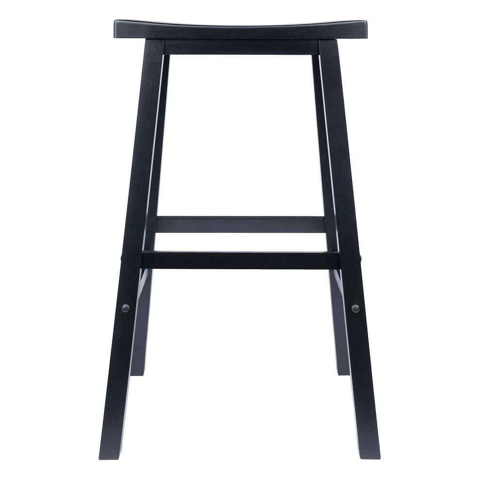Winsome Satori Saddle Seat Bar Stool, Black