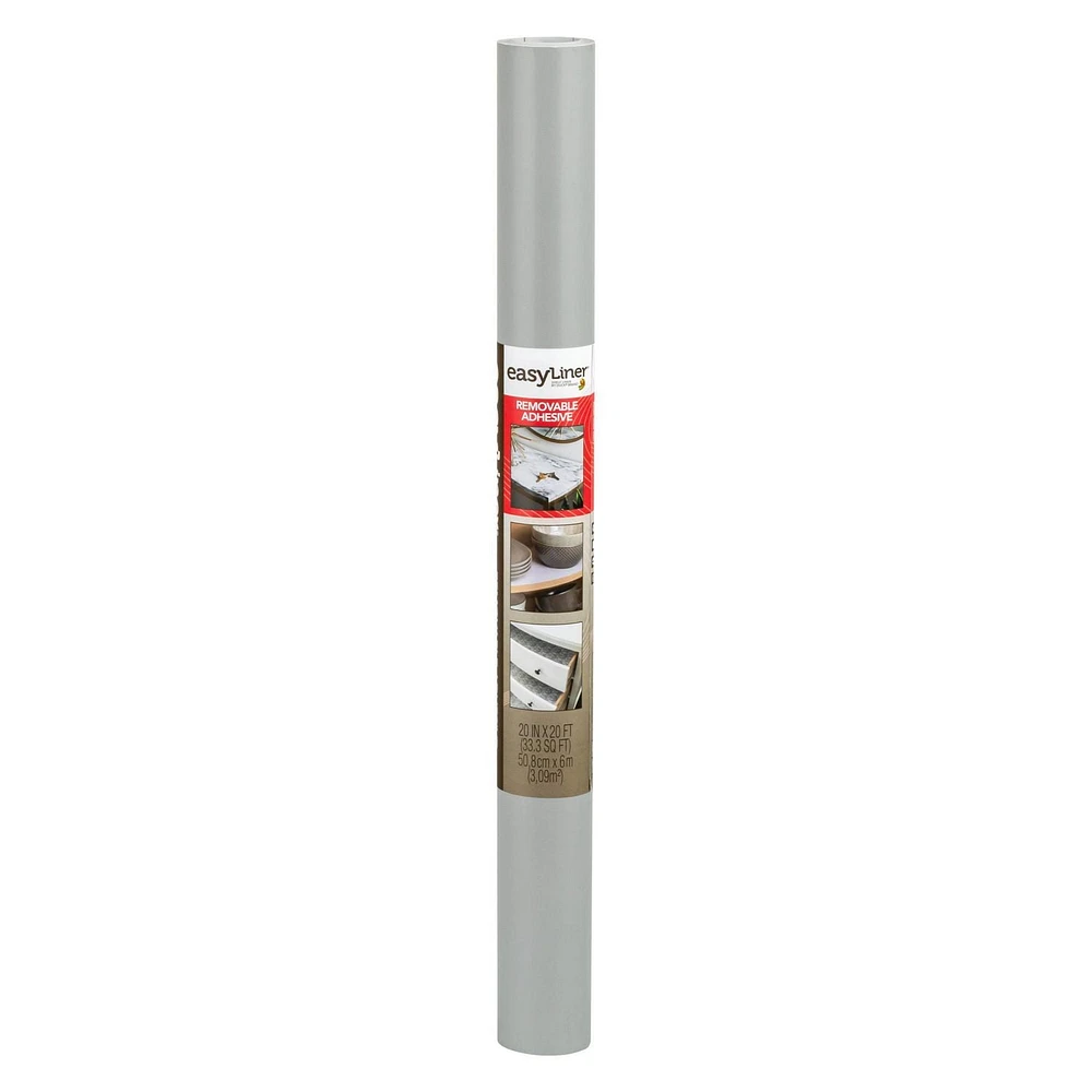 EasyLiner Contact Paper Removeable Adhesive Shelf Liner, Gray, 20 in. x 20 ft., 20 in. x 20 ft.