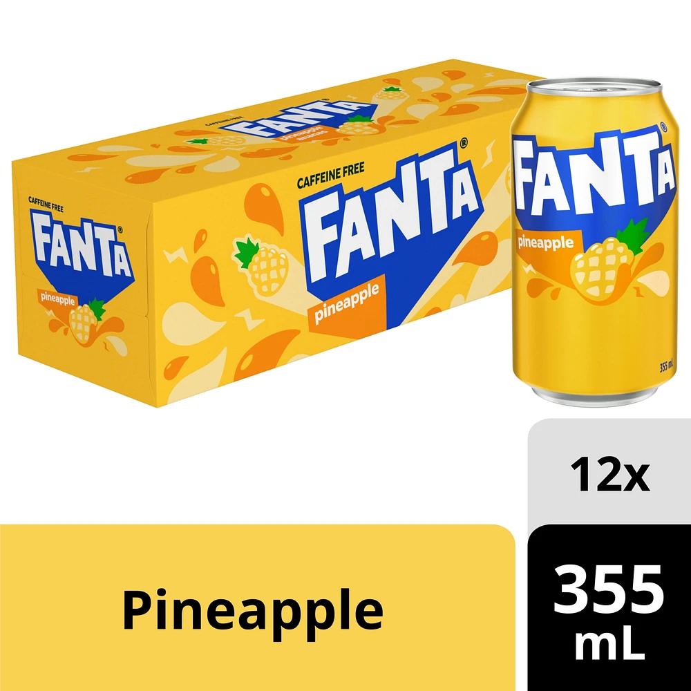 Fanta Pineapple Fridgepack Cans, 355 mL, 12 Pack, 12 x 355 mL