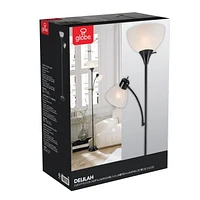 Lampe torchère sur pied en métal de collection Delilah par Globe Electric de 72 po + lumière de lecture ajustable en blanc mat