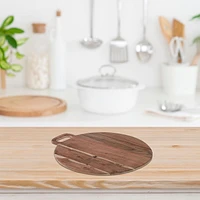 IH Casa Decor Acacia Wood Round Serving Board Avec Poignée 18"