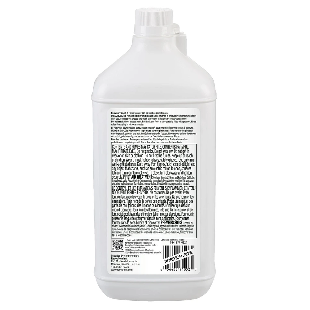 SOLVABLE® - Nettoyant pour pinceaux et rouleaux, 946 mL