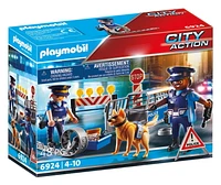 Playmobil Barrage de police avec un chien
