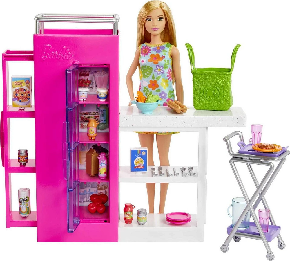 Barbie Coffret de jeu et poupée – Garde-manger suprême, 30 éléments