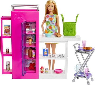 Barbie Coffret de jeu et poupée – Garde-manger suprême, 30 éléments