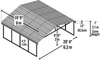 Arrow Carport 20 x 20 - Coquille d'oeuf