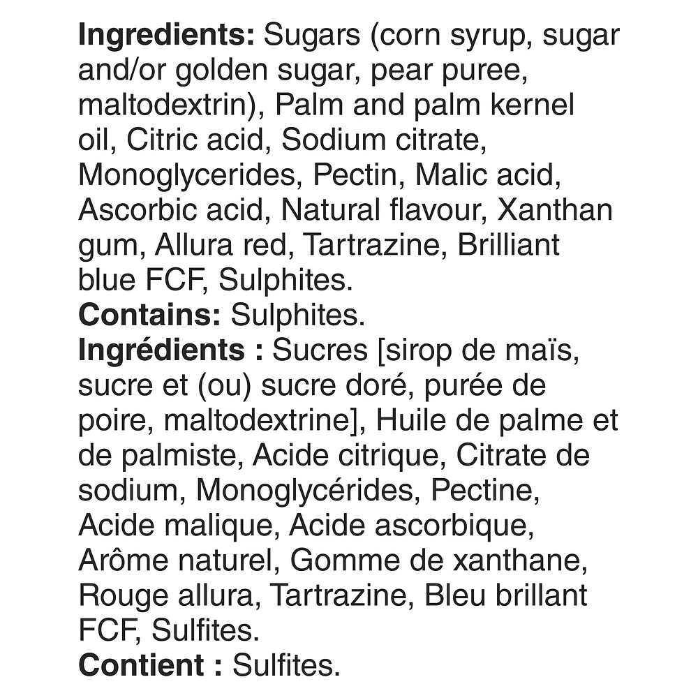 Roulés aux Fruits Collation à Saveur de Fruits, Tropique Exotique, Sans Gluten, 10 Roulés 10 roules, 141 g