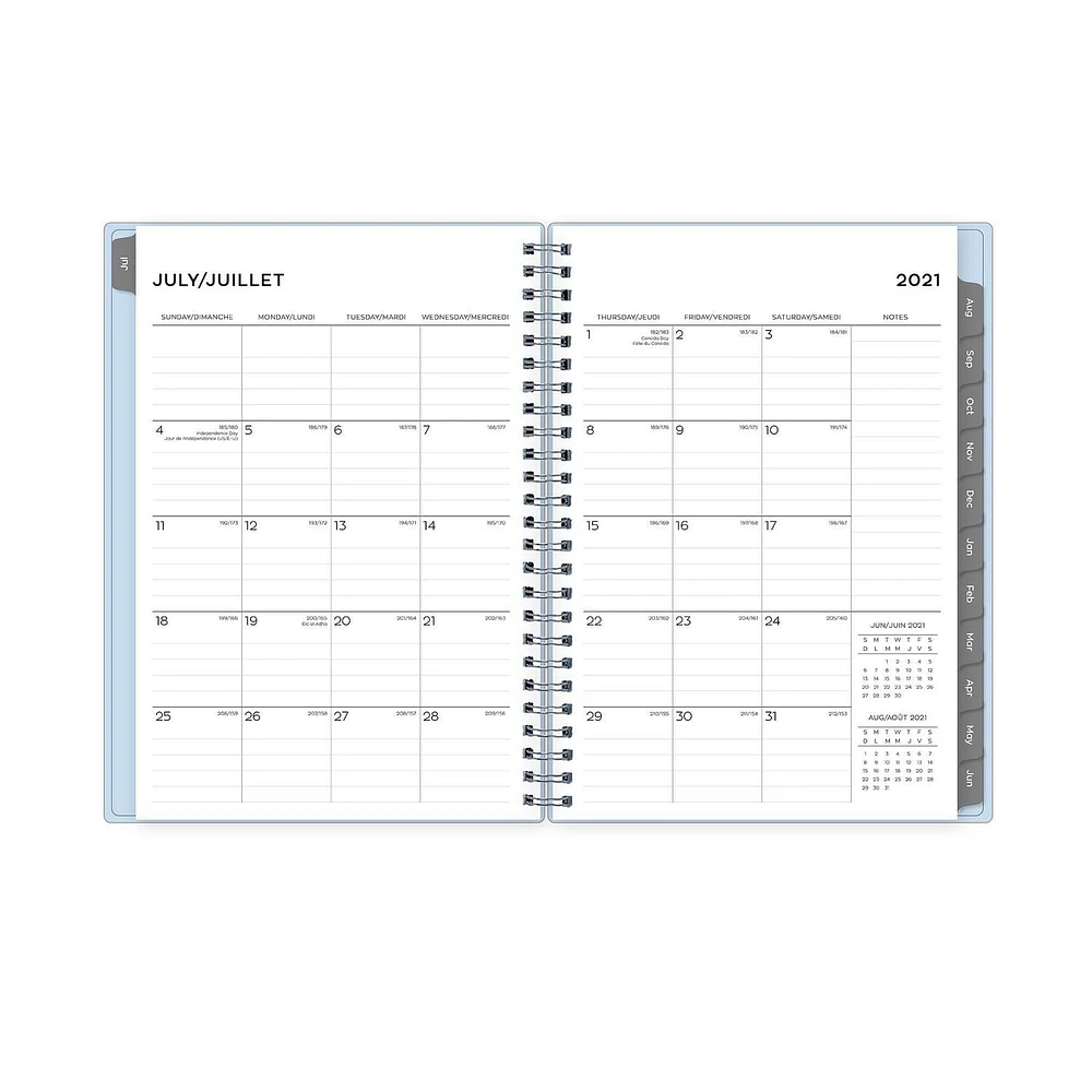 Blue Sky Contempo Medium Weekly/Monthly Planner Notes for 2021-2022