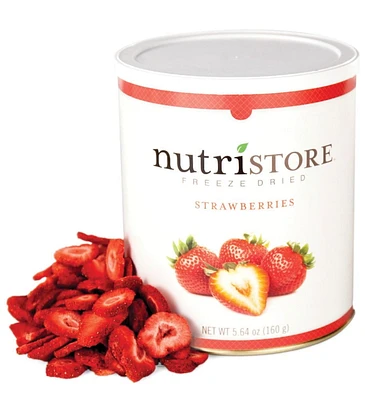 Fraises lyophilisées – Nutristore, boîte de conserve no 10