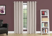 Monarch Specialties Curtain Panel, 2pcs Set, 54"w X 95"l, Room Darkening, Grommet, Living Room, Bedroom, Kitchen, Micro Suede, Polyester, Beige, Contemporary, Modern