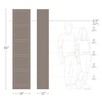 Prepac Moda 5 Shelves Bookcase Natural Oak