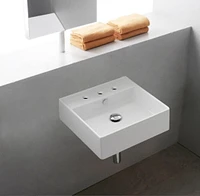 American Imaginations AI- 21 pouces Vaisseau blanc de mur de W pour 3H8-in. Centre de forage