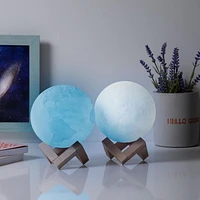 Merkury Innovations Light Up LED Earth + Moon Lights - 2 Pack, Realistic 3D Moon/Earth Lights